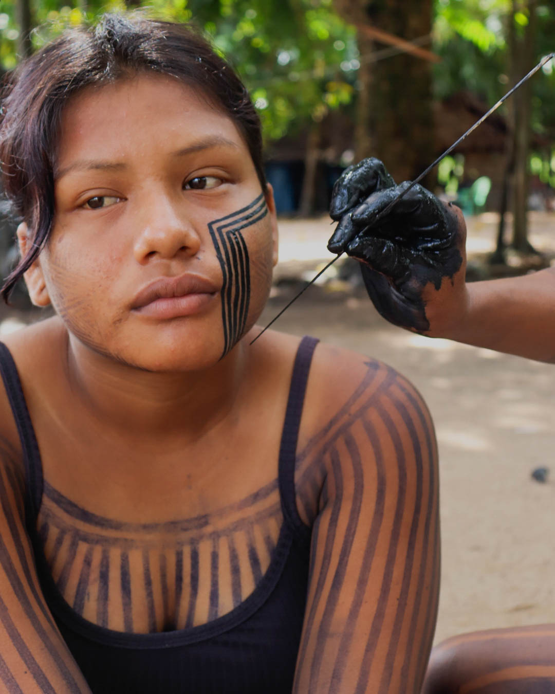 indigenous paint face black