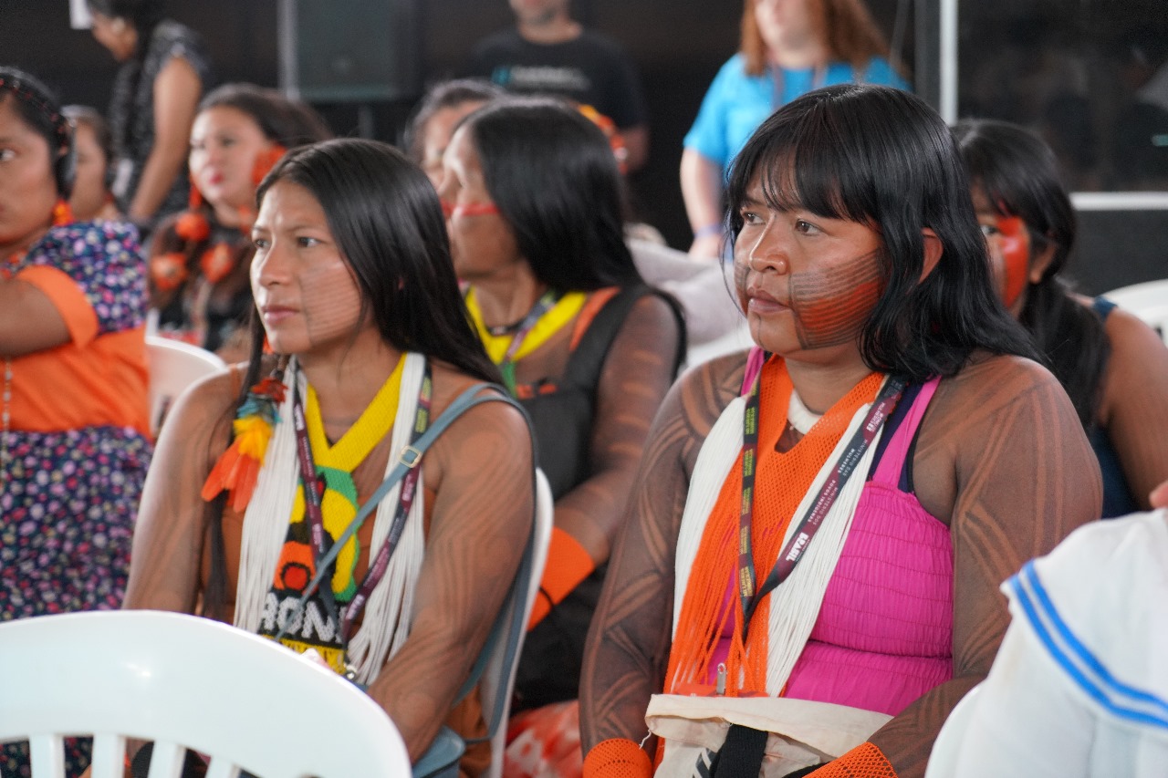 Kayapó women marching in Brasília during the Indigenous Women’s March
